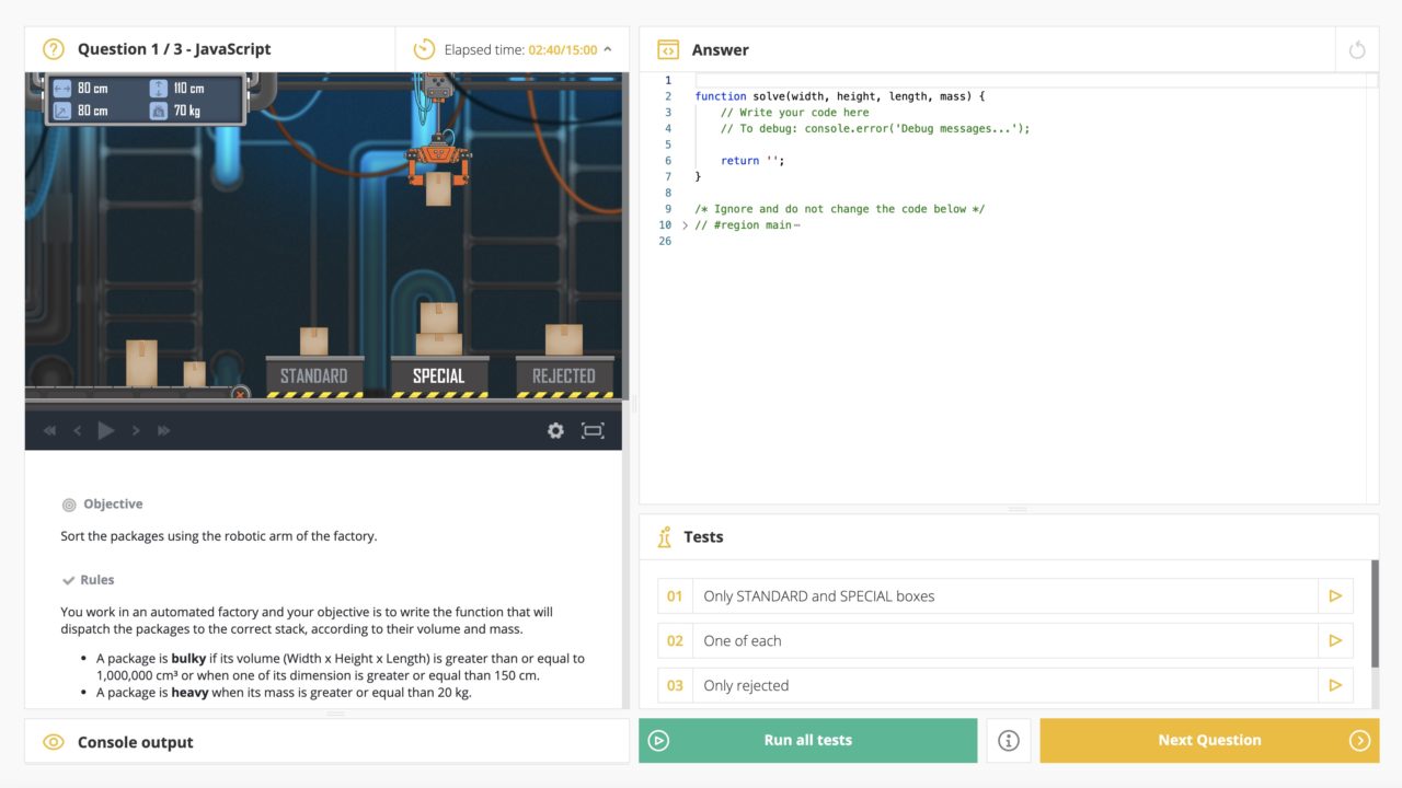 Seyos s’équipe des tests d’évaluation CodinGame - SEYOS